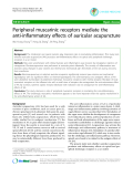 Báo cáo y học: " Peripheral muscarinic receptors mediate the anti-inflammatory effects of auricular acupuncture"