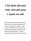 7 bài thuốc dân gian chữa viêm phế quản ở người cao tuổi