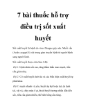 7 bài thuốc hỗ trợ điều trị sốt xuất huyết