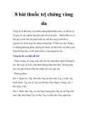8 bài thuốc trị chứng vàng da