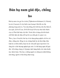 Bán hạ nam giải độc, chống ho