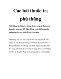 Các bài thuốc trị phù thũng