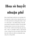 Hoa sò huyết nhuận phế