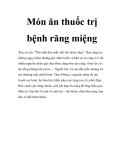 Món ăn thuốc trị bệnh răng miệng
