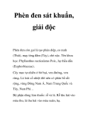 Phèn đen sát khuẩn, giải độc