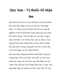 Quy bản - Vị thuốc bổ thận âm