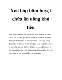 Xoa bóp bấm huyệt chữa ăn uống khó tiêu
