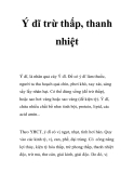 Ý dĩ trừ thấp, thanh nhiệt