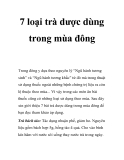 7 loại trà dược dùng trong mùa đông
