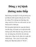 Đông y trị bệnh đường máu thấp