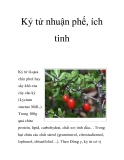 Kỷ tử nhuận phế, ích tinh