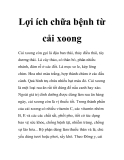 Lợi ích chữa bệnh từ cải xoong