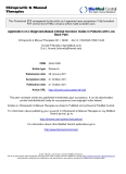 Báo cáo y học: "Application of a Diagnosis-Based Clinical Decision Guide in Patients with Low Back Pain"