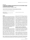 Báo cáo y học: " Is reducing variability of blood glucose the real but hidden target of intensive insulin therapy"