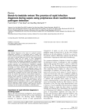 Báo cáo y học: "Bench-to-bedside review: The promise of rapid infection diagnosis during sepsis using polymerase chain reaction-based pathogen detection"