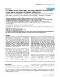 Báo cáo y học: "Cell death serum biomarkers are early predictors for survival in severe septic patients with hepatic dysfunction"