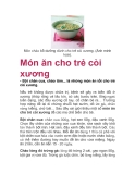 Món ăn cho trẻ còi xương