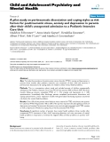 Báo cáo y học: "A pilot study on peritraumatic dissociation and coping styles as risk factors for posttraumatic stress, anxiety and depression in parents after their child's unexpected admission to a Pediatric Intensive Care Unit"