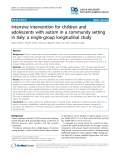 Báo cáo y học: "Intensive intervention for children and adolescents with autism in a community setting in Italy: a single-group longitudinal study"
