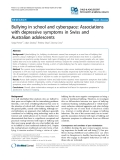 Báo cáo y học: "Bullying in school and cyberspace: Associations with depressive symptoms in Swiss and Australian adolescents"