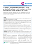Báo cáo y học: "In-hospital percentage BNP reduction is highly predictive for adverse events in patients admitted for acute heart failure: the Italian RED Study"