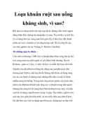Loạn khuẩn ruột sau uống kháng sinh, vì sao?