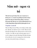 Nấm mỡ - ngon và bổ