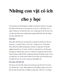 Những con vật có ích cho y học