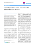 Báo cáo y học: "Activated protein C in severe acute pancreatitis without sepsis"