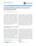 Báo cáo y học: "Anemia and blood transfusion and outcome on the intensive care unit"
