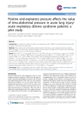 Báo cáo y học: "Positive end-expiratory pressure affects the value of intra-abdominal pressure in acute lung injury/ acute respiratory distress syndrome patients: a pilot study"