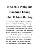 Khó chịu ở phụ nữ mãn kinh không phải là bình thường