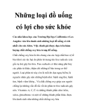 Những loại đồ uống có lợi cho sức khỏe
