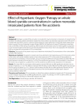 Báo cáo y học: "Effect of Hyperbaric Oxygen Therapy on whole blood cyanide concentrations in carbon monoxide intoxicated patients from fire accident"