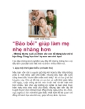 “Bảo bối” giúp làm mẹ nhẹ nhàng hơn