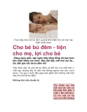 Cho bé bú đêm - tiện cho mẹ, lợi cho bé