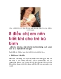 8 điều chị em nên biết khi cho trẻ bú bình