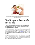 Top 10 thực phẩm cực tốt cho bà bầu