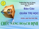 Báo cáo quản trị học: Chức năng hoạch định