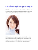 Các kiểu tóc ngắn cho quý cô công sở