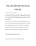 Mẹ cần biết khi cho bé ăn trái cây