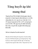 Tăng huyết áp khi mang thai
