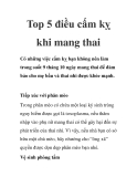 Top 5 điều cấm kỵ khi mang thai