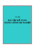 Bài tập về môn kế toán hành chính sự nghiệp