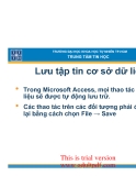 giáo trình access:Lưu tập tin cơ sở dữ liệu