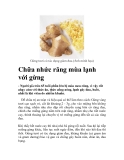 Chữa nhức răng mùa lạnh với gừng