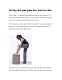 Bài tập đơn giản giảm đau, mỏi cho chân