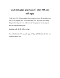 Cách đơn giản để giúp bạn đốt cháy 500 calo mỗi ngày