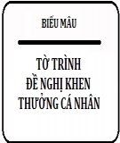 Mẫu tờ trình về việc đề nghị xét khen thưởng