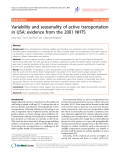 Báo cáo y học: " Variability and seasonality of active transportation in USA: evidence from the 2001 NHTS"